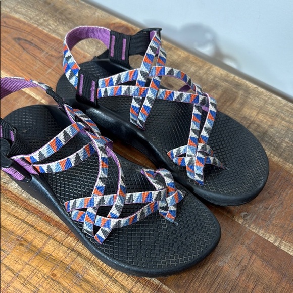 Chaco Purple and Black Geometric Sandals, Women’s 7 - Picture 2 of 7